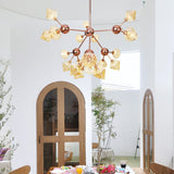Diamond Farmhouse Chandelier Lamp - Amber/Clear Glass 3/9/12 Lights Hangs 13/27.5/34 Wide