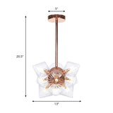 Stylish Farmhouse Diamond Chandelier: Amber/Clear Glass 9/12 Heads Copper/Gold Finish
