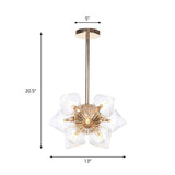 Stylish Farmhouse Diamond Chandelier: Amber/Clear Glass 9/12 Heads Copper/Gold Finish