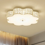 Silver Flower Ceiling Lamp: Simple Style Led Flush Mount Light Fixture For Bedroom - 12/16/19.5 Wide