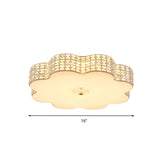 Silver Flower Ceiling Lamp: Simple Style Led Flush Mount Light Fixture For Bedroom - 12/16/19.5 Wide