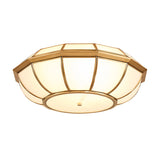 Retro 4 Bulb Brass Flush Mount Basket Ceiling Light - Living Room Lamp