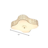 Simple Silver Flush Mount Led Ceiling Light With K9 Crystal For Starfish Bedroom - Available In 3