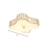 Simple Silver Flush Mount Led Ceiling Light With K9 Crystal For Starfish Bedroom - Available In 3