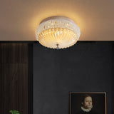 Sleek Crystal Beaded Led Flush Mount Ceiling Lamp - 14/18 Wide White/Warm Light