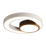 Modern Metal Black And White Round Led Flush Light - 16/19.5/23.5 Wide Warm/White