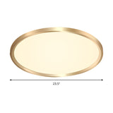 Gold Disk Flush Mount Led Ceiling Light In Warm/White 12/16/19.5 Wide
