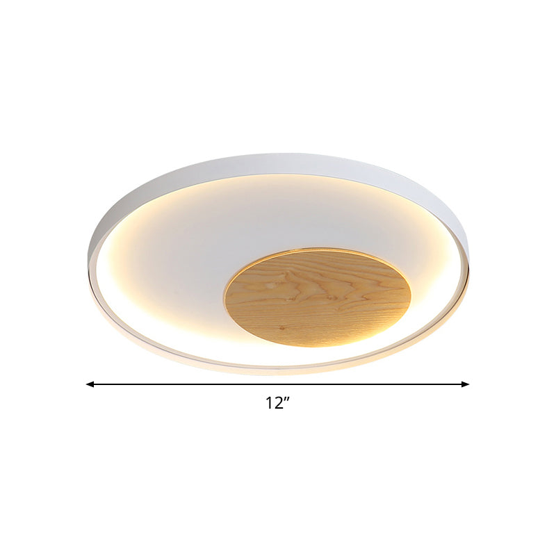 Modern Minimalist Disk Metal Ceiling Light Fixture - White/Black Led Flush Mount