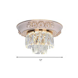 Minimalist Crystal Block Led Ceiling Fixture - Beige/Blue 12/14/18 Wide