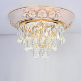 Minimalist Crystal Block Led Ceiling Fixture - Beige/Blue 12/14/18 Wide Beige / 14