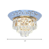 Minimalist Crystal Block Led Ceiling Fixture - Beige/Blue 12/14/18 Wide