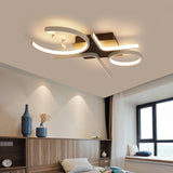 Contemporary Geometric Flush Mount Lighting - Acrylic 3/4 Lights Black/White Warm/White Light