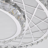 Minimalist K9 Crystal Drum Flush Mount Lamp With Led Ceiling Light In Warm/White