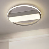Modern Acrylic Led Ceiling Light For Stairway - Rectangle Flush Mount In Black Or White 16-24 Wide /