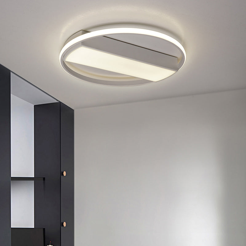Modern Acrylic Led Ceiling Light For Stairway - Rectangle Flush Mount In Black Or White 16-24 Wide