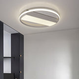 Modern Acrylic Led Ceiling Light For Stairway - Rectangle Flush Mount In Black Or White 16-24 Wide
