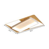 White Rectangle Acrylic Led Ceiling Light Fixture For Minimalist Living Room