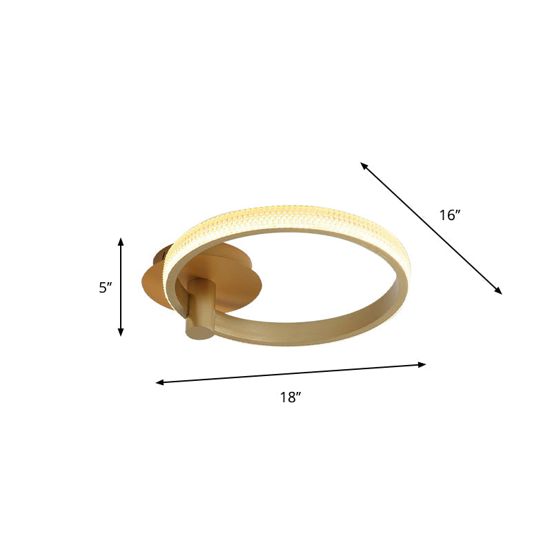 Modern Led Ceiling Light - Acrylic Gold 18’/22’ For Bedroom Warm/White/Natural Options