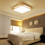 Led Ceiling Light Fixture: Modern Acrylic Shade With Wood Frame Warm/White 18/21.5 Wide / 18 Warm