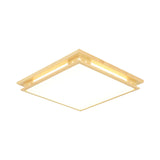 Led Ceiling Light Fixture: Modern Acrylic Shade With Wood Frame Warm/White 18/21.5 Wide