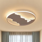 Minimalist Circle Flush Acrylic Led Ceiling Light In White 16.5/20.5 Wide - Bedroom Fixture