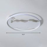 Minimalist Circle Flush Acrylic Led Ceiling Light In White 16.5/20.5 Wide - Bedroom Fixture