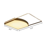 Contemporary Geometric Flush Light Fixture - 21.5/37.5 Wide Acrylic Black Led Ceiling Lamp