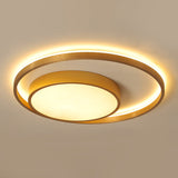 Postmodern Gold Metal Circular Ceiling Light Fixture - 16/23.5 Wide Led Flush In Warm/White