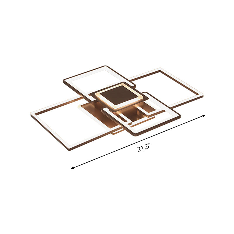 Simple Acrylic Led Flush Mount Ceiling Light Fixture - 21.5/25.5/31.5 Wide White/Coffee Warm/White