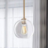 Contemporary Clear Glass Globe Pendant Light - 1 8/10/12 Wide / 8