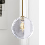 Contemporary Clear Glass Globe Pendant Light - 1 8/10/12 Wide / 10