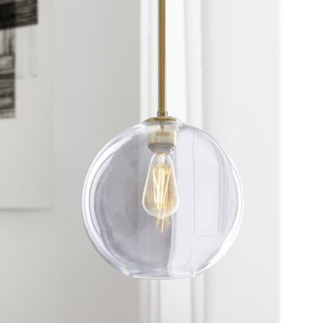 Contemporary Clear Glass Globe Pendant Light - 1 8/10/12 Wide / 10