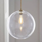 Contemporary Clear Glass Globe Pendant Light - 1 8/10/12 Wide / 12