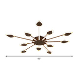 Contemporary Sputnik Flush Light In Brown Acrylic - 5/11 Heads 29.5/45 Wide Warm/White Close To