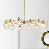 Postmodern Clear Glass Gold Chandelier Light Fixture - 8/12 Lights Radial Hang 12 /