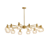 Postmodern Clear Glass Gold Chandelier Light Fixture - 8/12 Lights Radial Hang