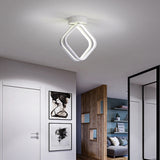 Minimalist Black/White Led Ceiling Light - Acrylic Rhombus Flush Mount Lighting With Warm/White/3