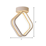 Minimalist Black/White Led Ceiling Light - Acrylic Rhombus Flush Mount Lighting With Warm/White/3