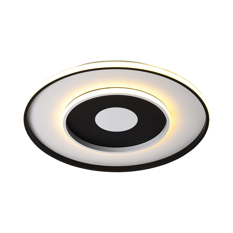 Modern Black Acrylic Circle Ceiling Light Fixture - 18’/23.5’ Wide Flush Mount With