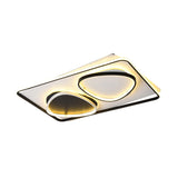Contemporary Black Acrylic Triangle Ceiling Lamp With Warm/White Led Flush Mount