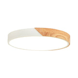 Modern Metal Led Flush Light In Pink/White With Acrylic Diffuser Ceiling Mounted Round Design -