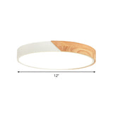 Modern Metal Led Flush Light In Pink/White With Acrylic Diffuser Ceiling Mounted Round Design -
