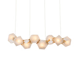 Postmodern Geometric Frosted Glass Chandelier - Gold Hanging Lamp Kit (6/8/10 Heads)