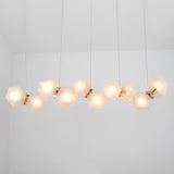 Postmodern Geometric Frosted Glass Chandelier - Gold Hanging Lamp Kit (6/8/10 Heads)