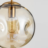 Modern Amber/Smoke Gray Globe Pendant Light - Nordic Style Dimpled Glass 1-Head Design Ideal For