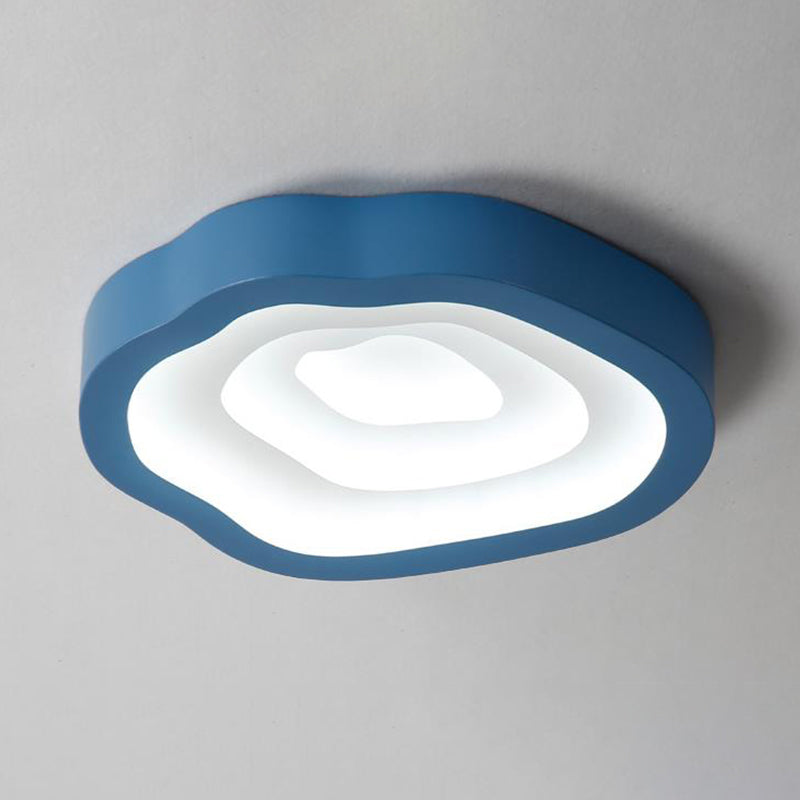 Contemporary Cloud Led Flushmount Ceiling Light Fixture In Black/Yellow/Blue - Warm/White Options