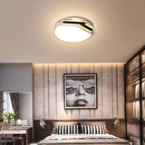 Contemporary Round Metal Ceiling Mounted Fixture: Gold/Black & White Led Light (16.5/20.5) -