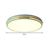 Macaron Metal Led Round Flushmount Ceiling Light Fixture - Grey/White/Green Warm/White 16.5/20.5