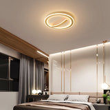 Contemporary Circular Ceiling Mount Light - 18/20.5 Wide Acrylic Gold/Black & White Led Flush