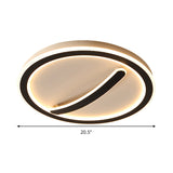 Contemporary Circular Ceiling Mount Light - 18/20.5 Wide Acrylic Gold/Black & White Led Flush
